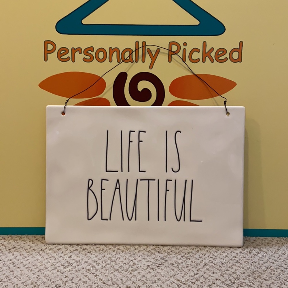 Rae Dunn LIFE IS BEAUTIFUL Sign